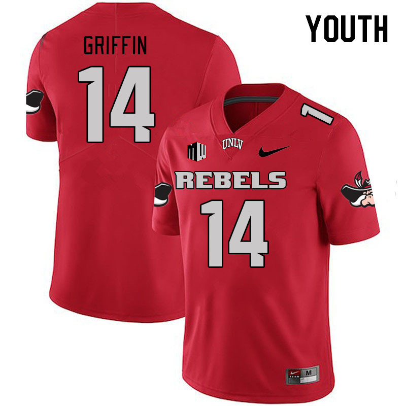 Youth #14 Zyell Griffin UNLV Rebels 2023 College Football Jerseys Stitched-Scarlet - Click Image to Close